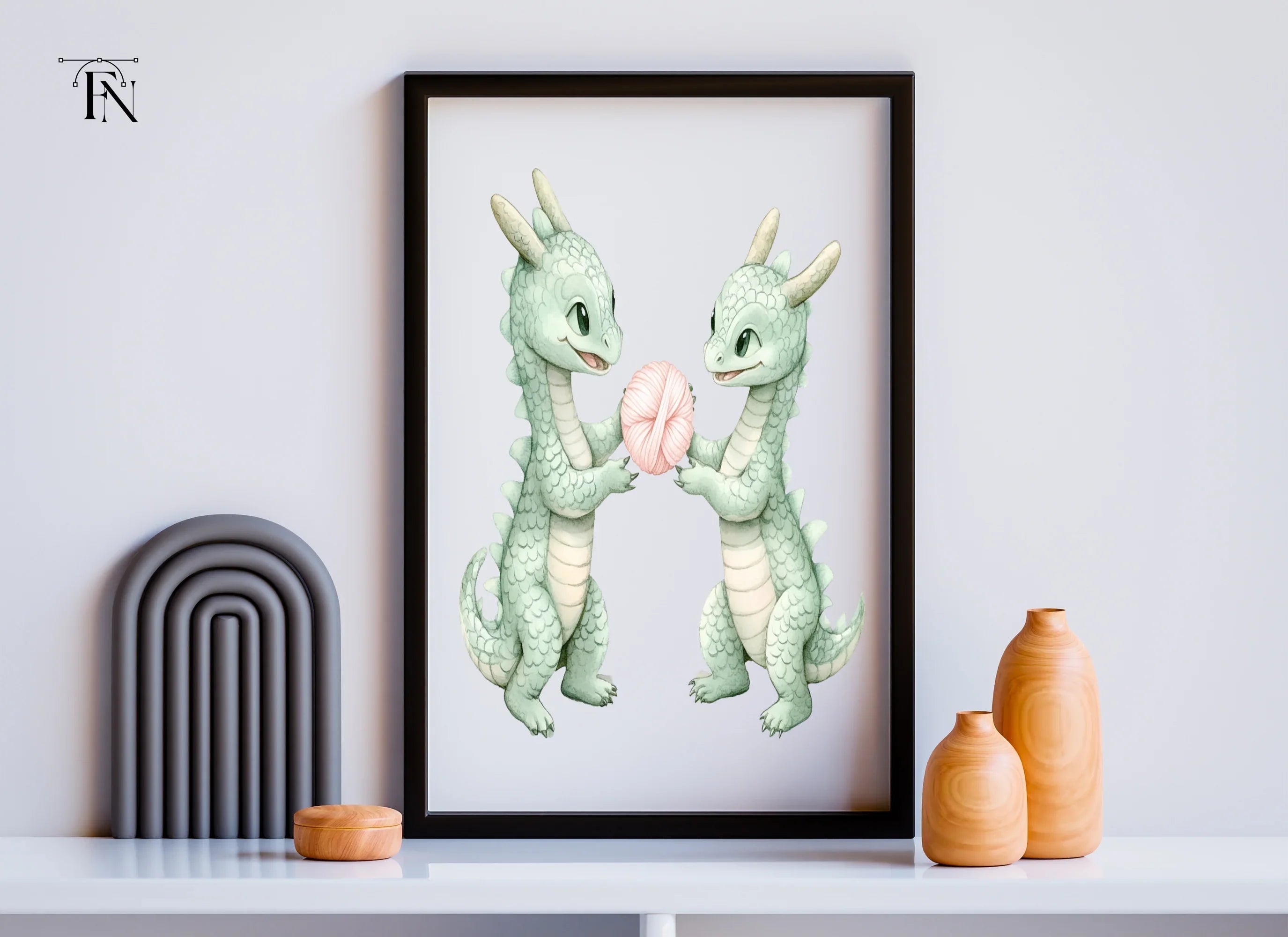 Cute Baby Dragon Yarn Clipart Bundle