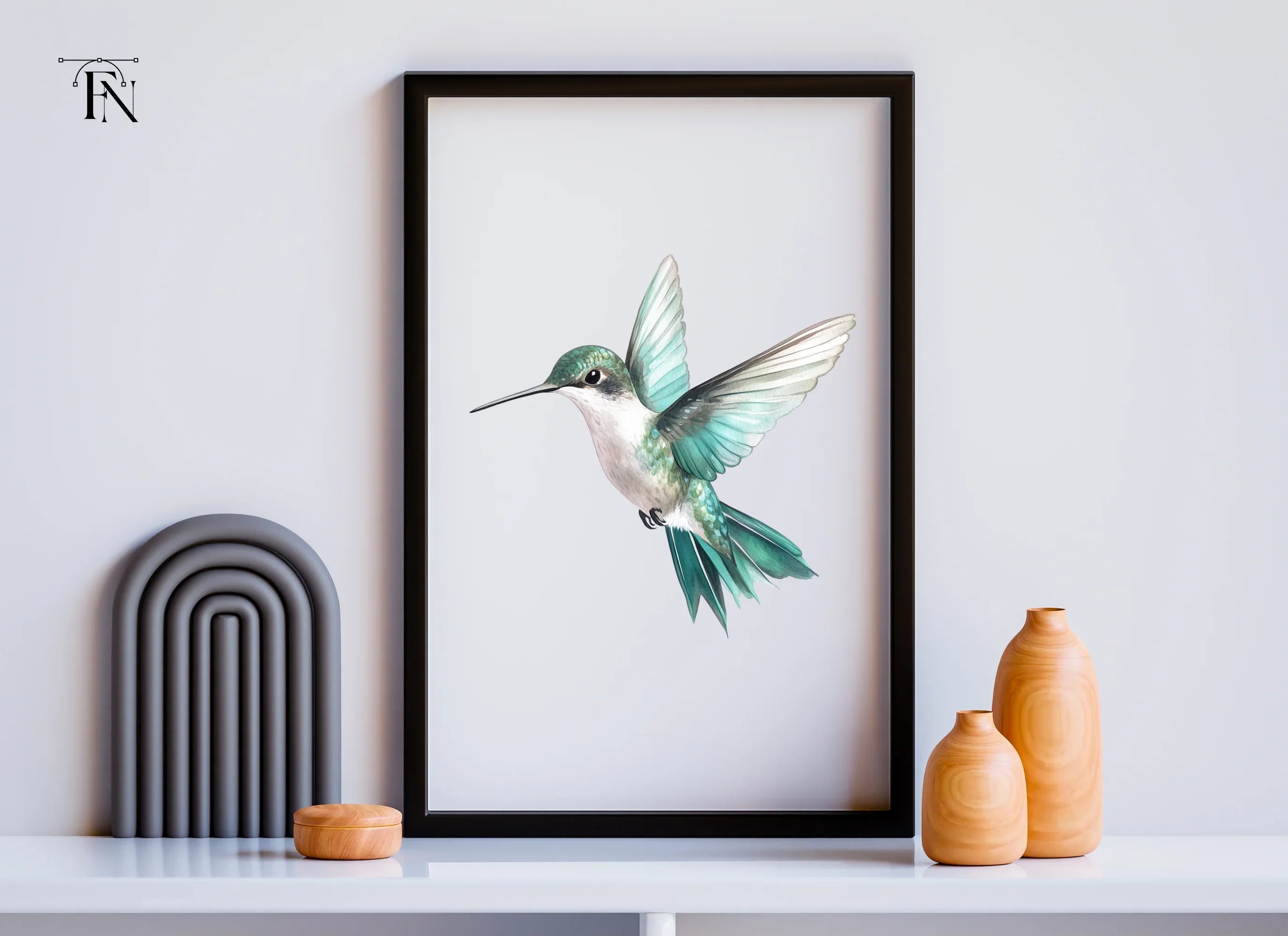 Elegant Flying Hummingbird Clipart Bundle