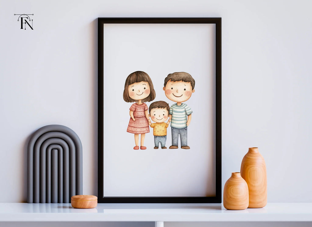 Happy Family Illustration Clipart Bundle