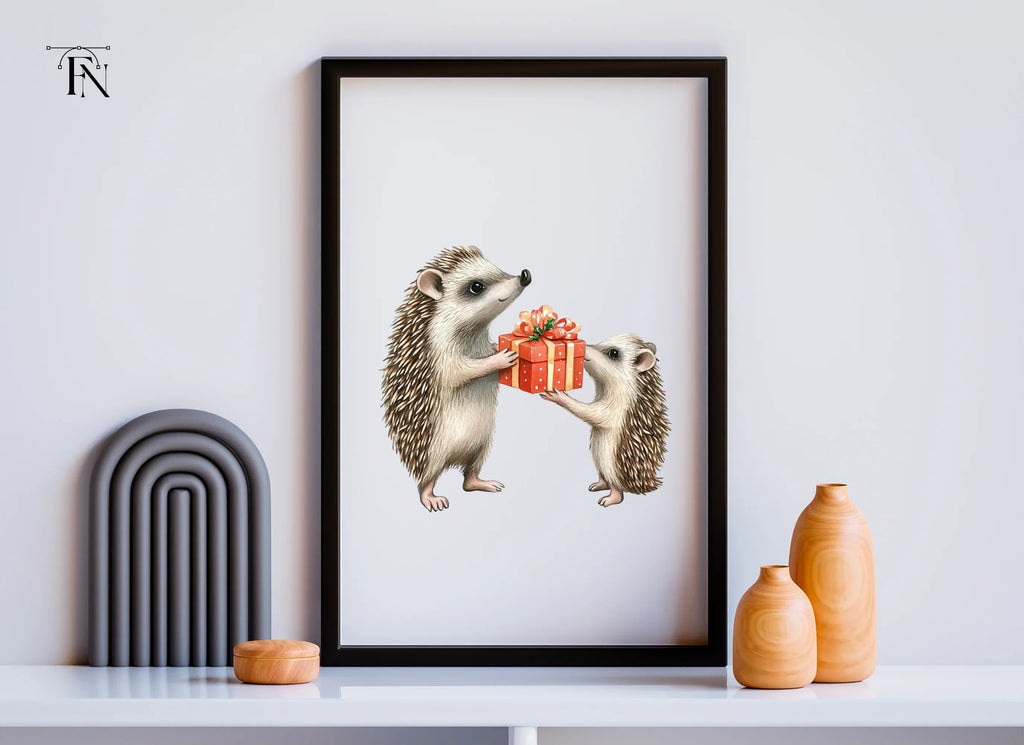 Hedgehog Family Gift Exchange Clipart Bundle