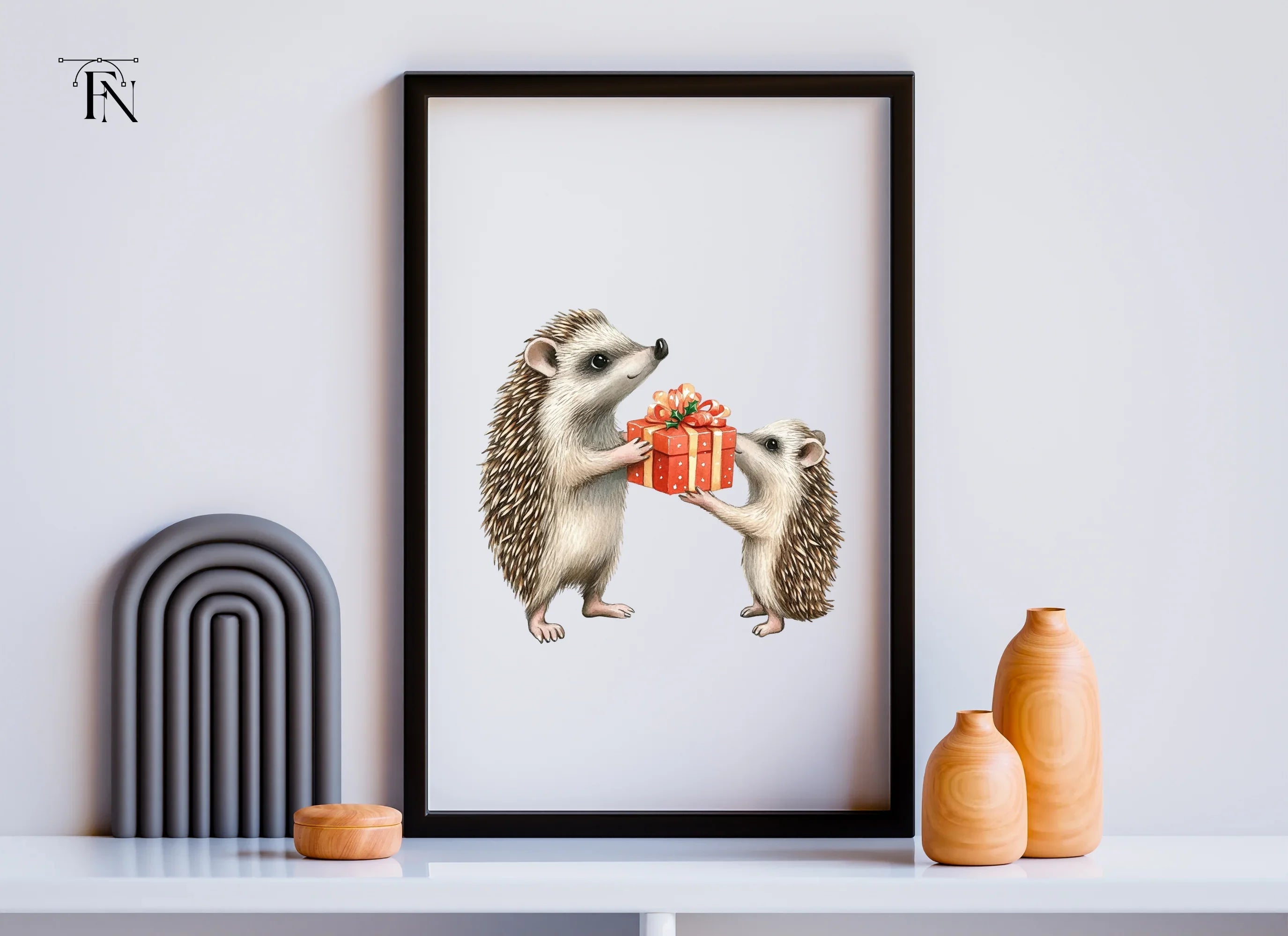 Hedgehog Family Gift Exchange Clipart Bundle
