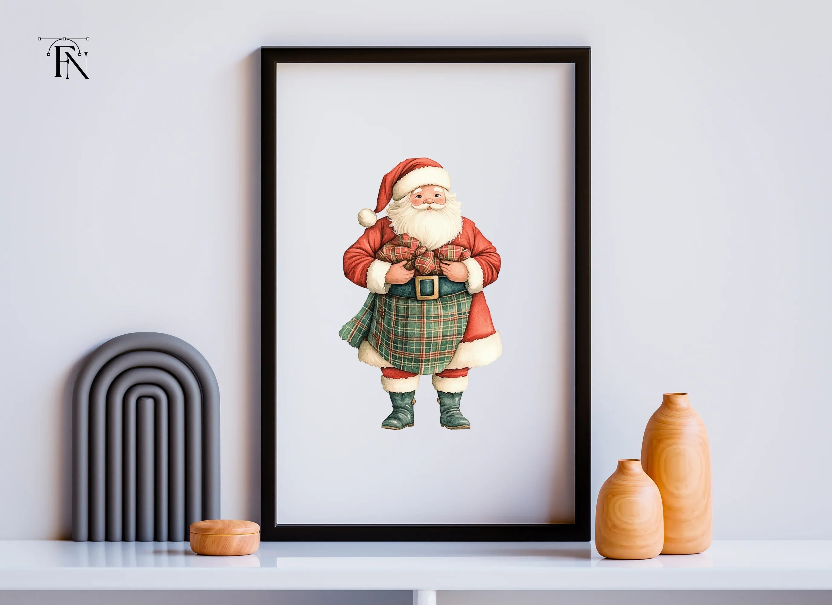 Scottish Santa Claus Clipart Bundle