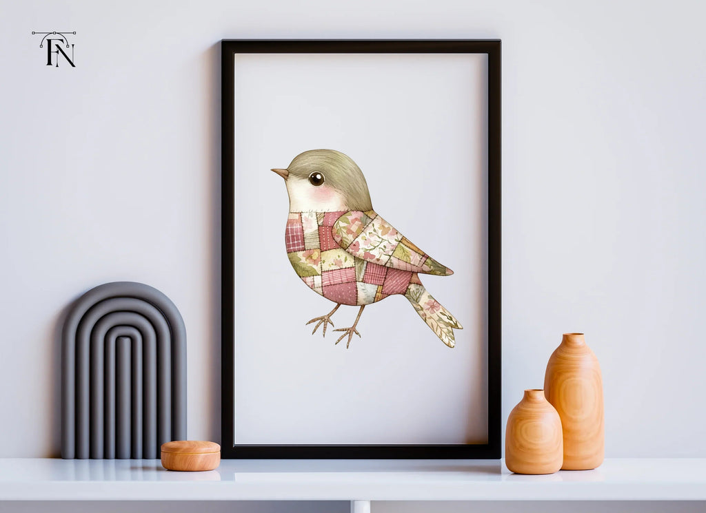 Cute Patchwork Bird Clipart Bundle