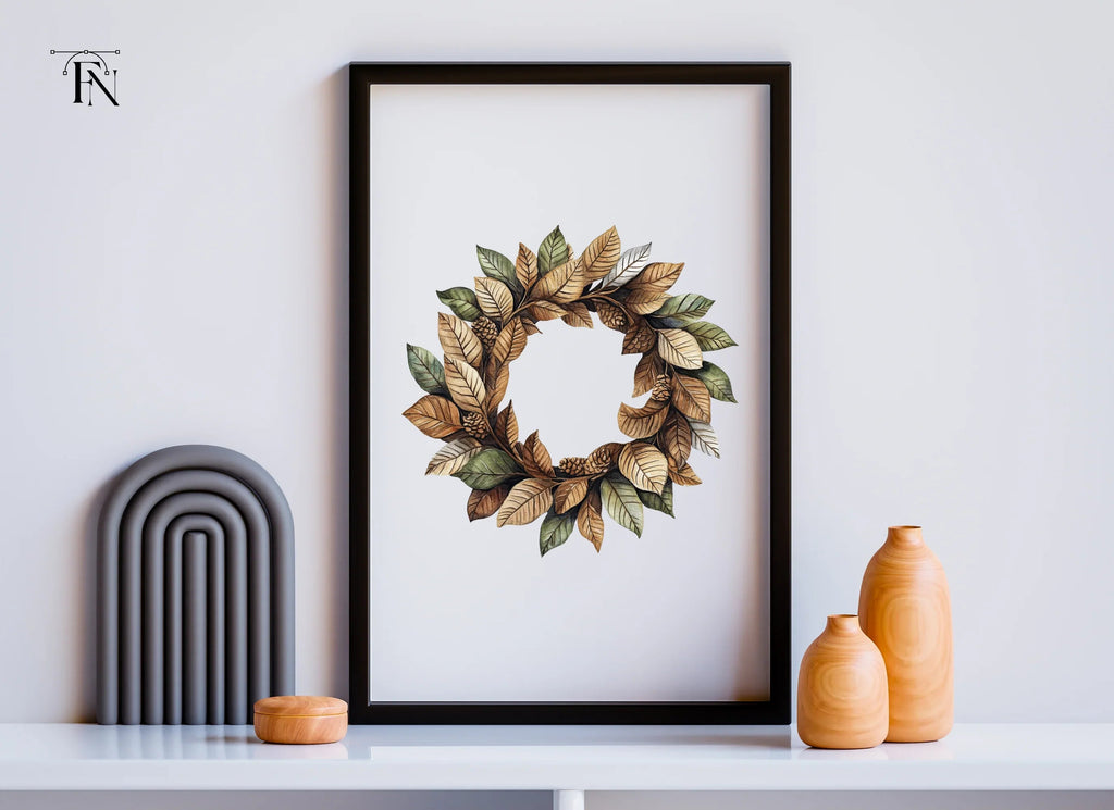 Autumn Leaf Wreaths Clipart Bundle