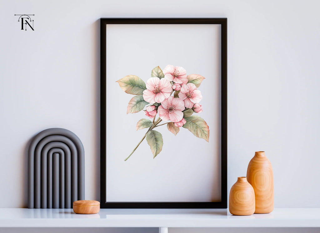 Pink Cherry Blossom Branch Clipart Bundle