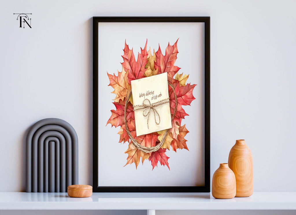 Autumn Leaves & Rustic Envelopes Clipart Bundle