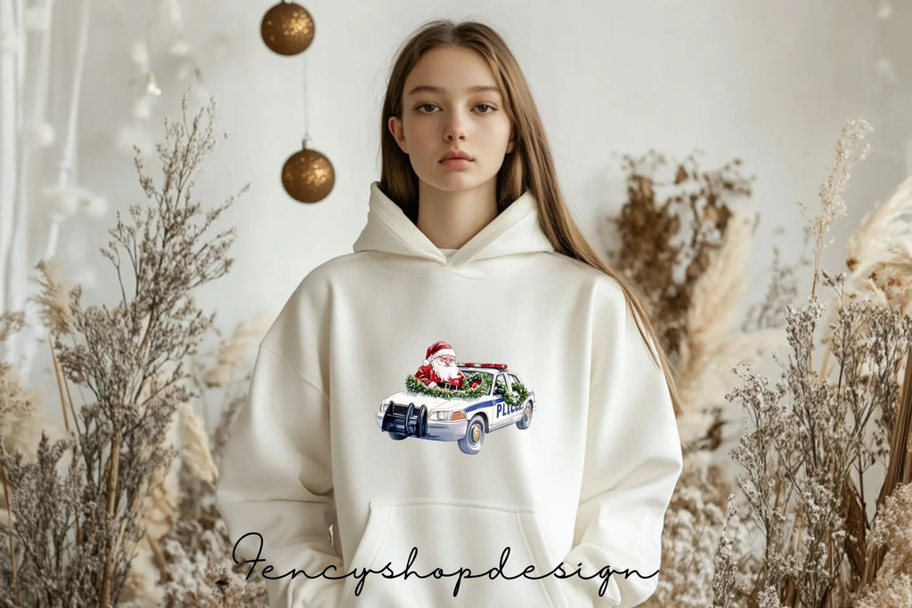 Christmas Police Car and Santa Clipart Bundle