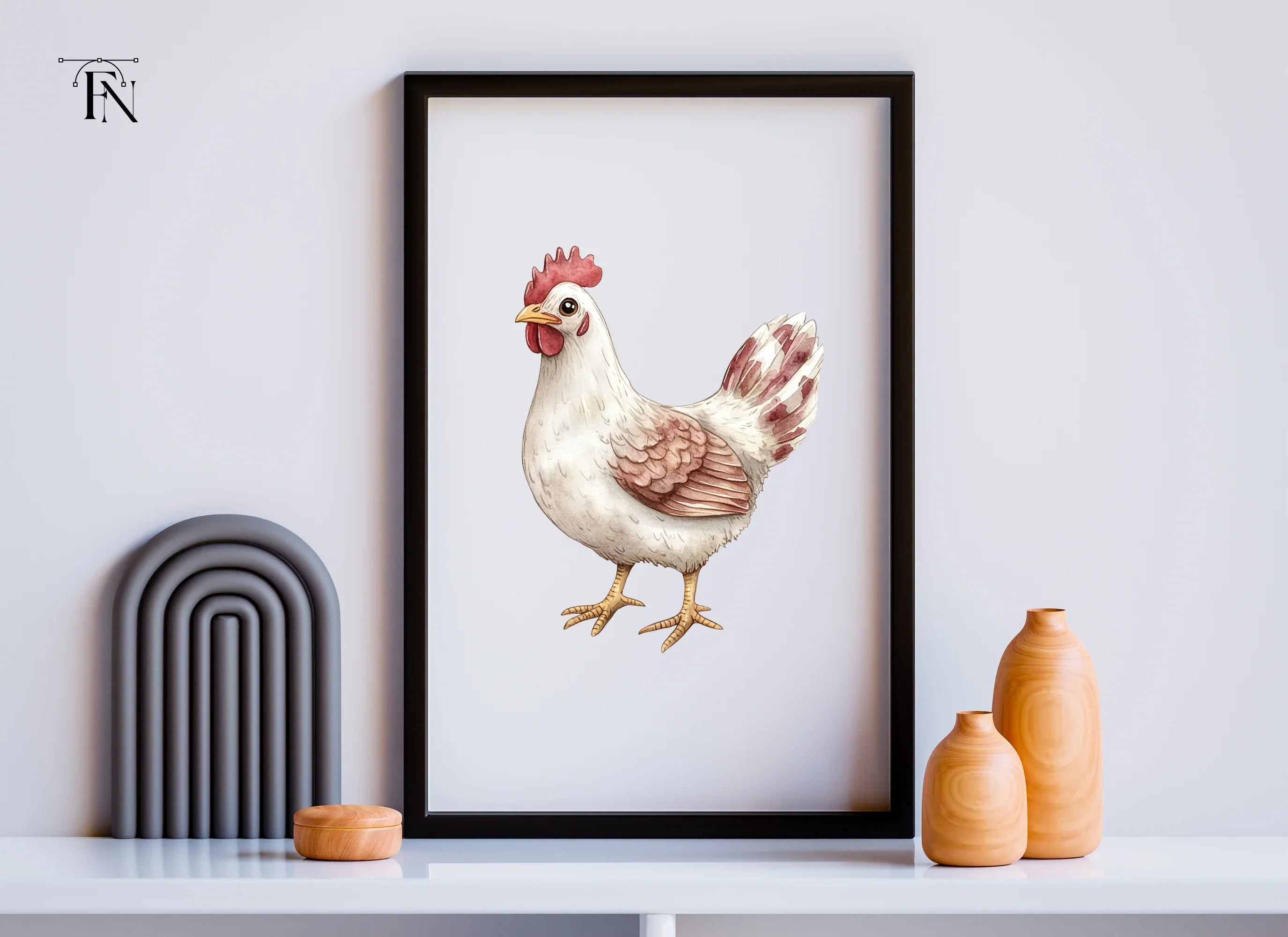White Chicken Clipart Bundle