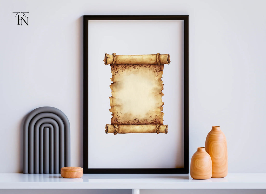 Aged Parchment Scroll Clipart Bundle