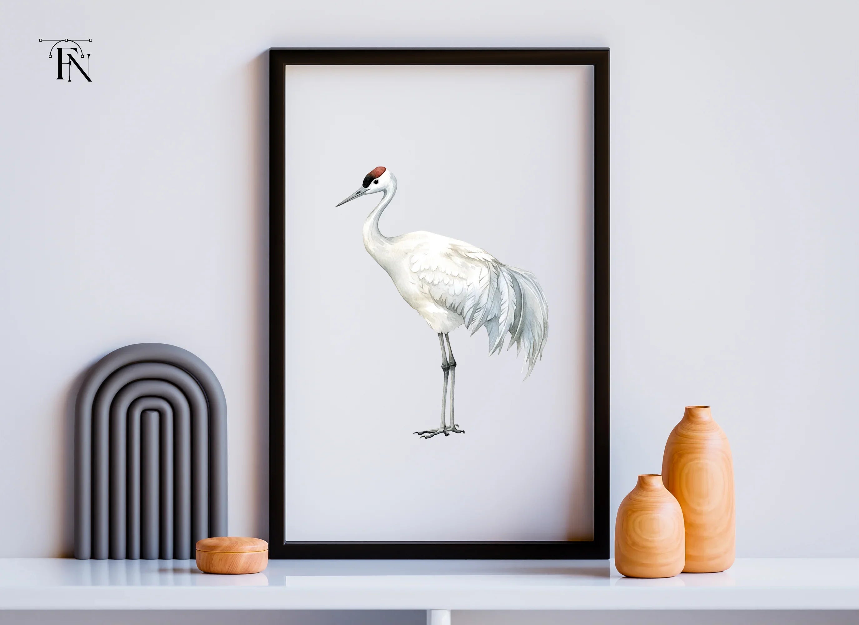 Majestic White Crane Clipart Bundle