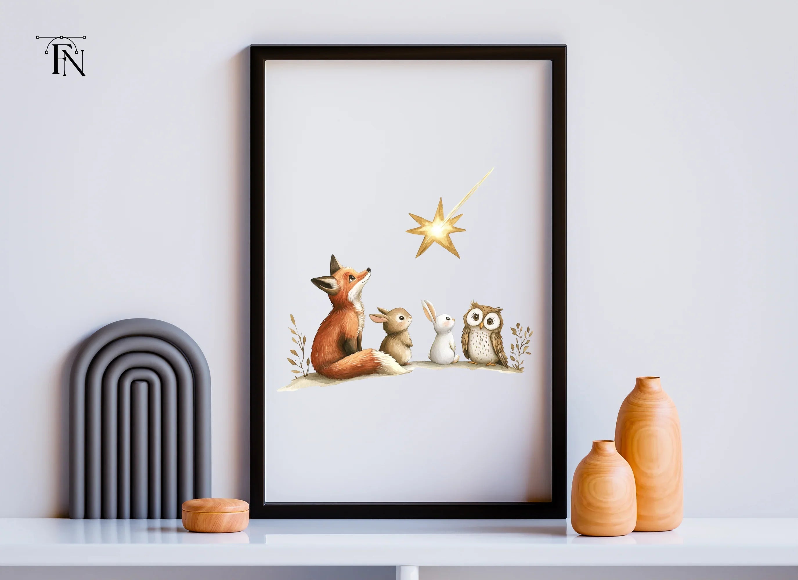 Woodland Animals Stargazing Clipart Bundle