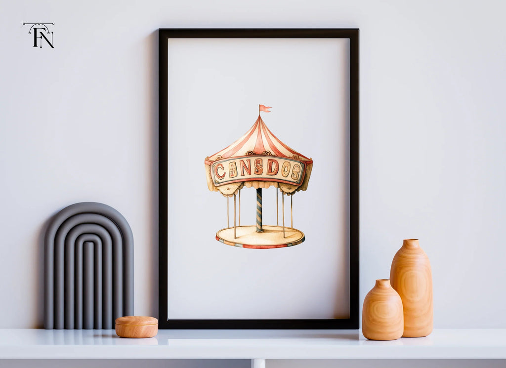 Vintage Circus Carousel Clipart Bundle