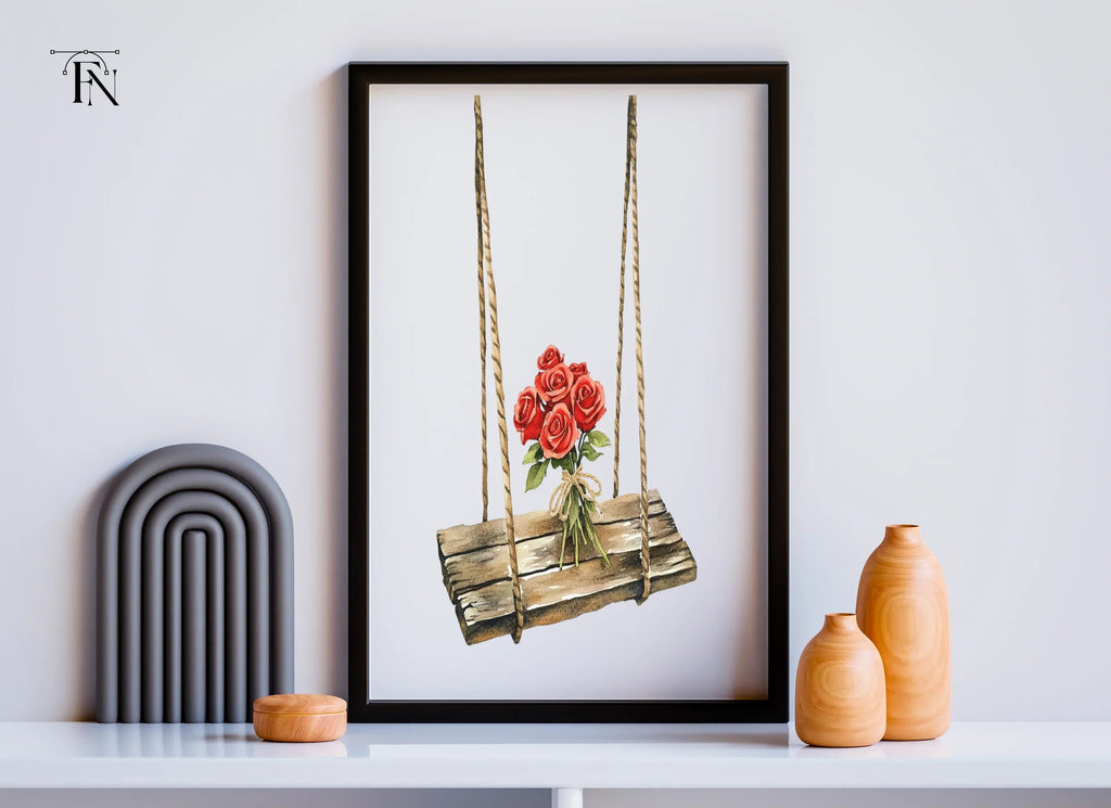 Romantic Rose Bouquet Swing Clipart Bundle