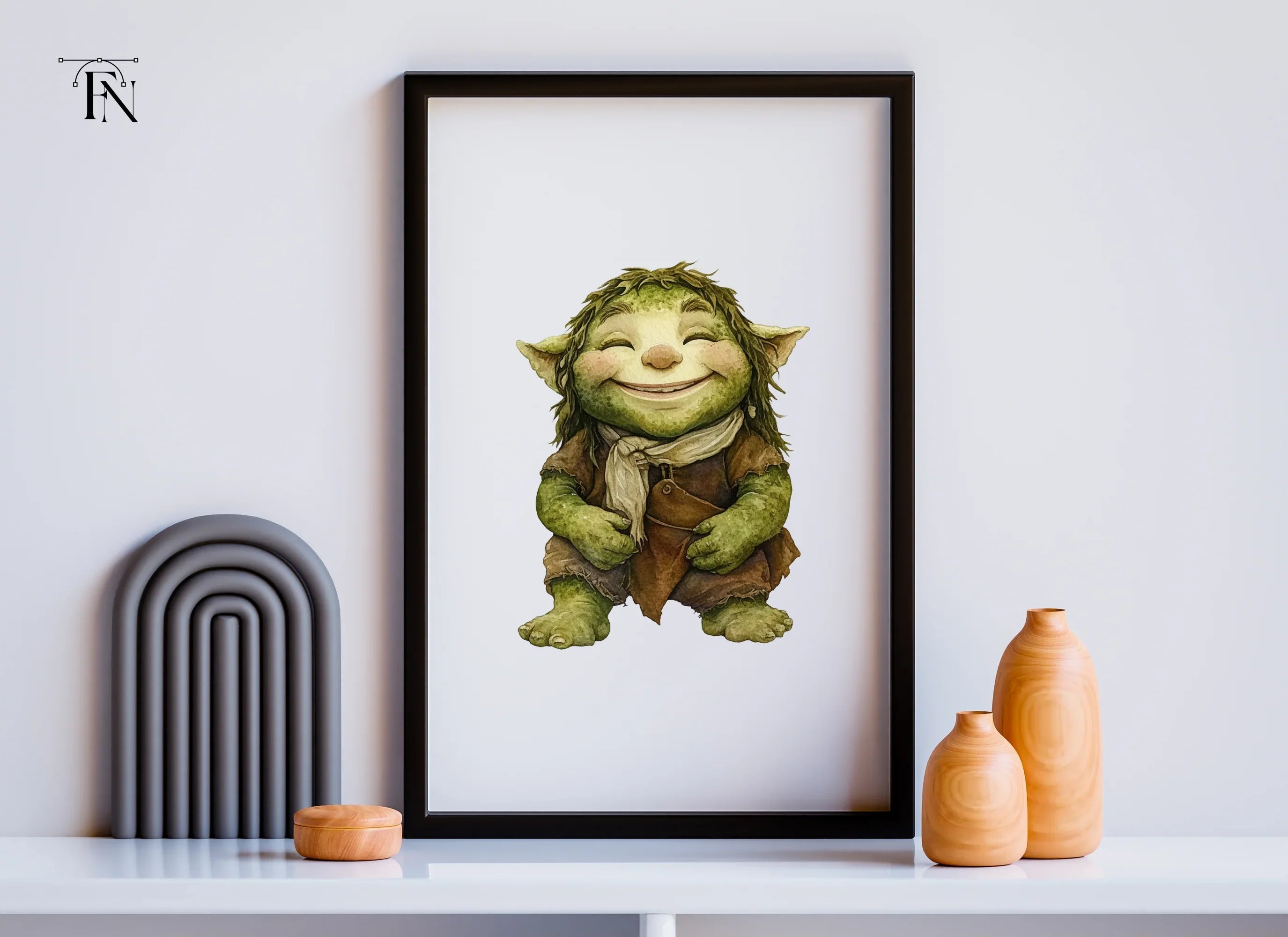 Happy Green Troll Clipart Bundle