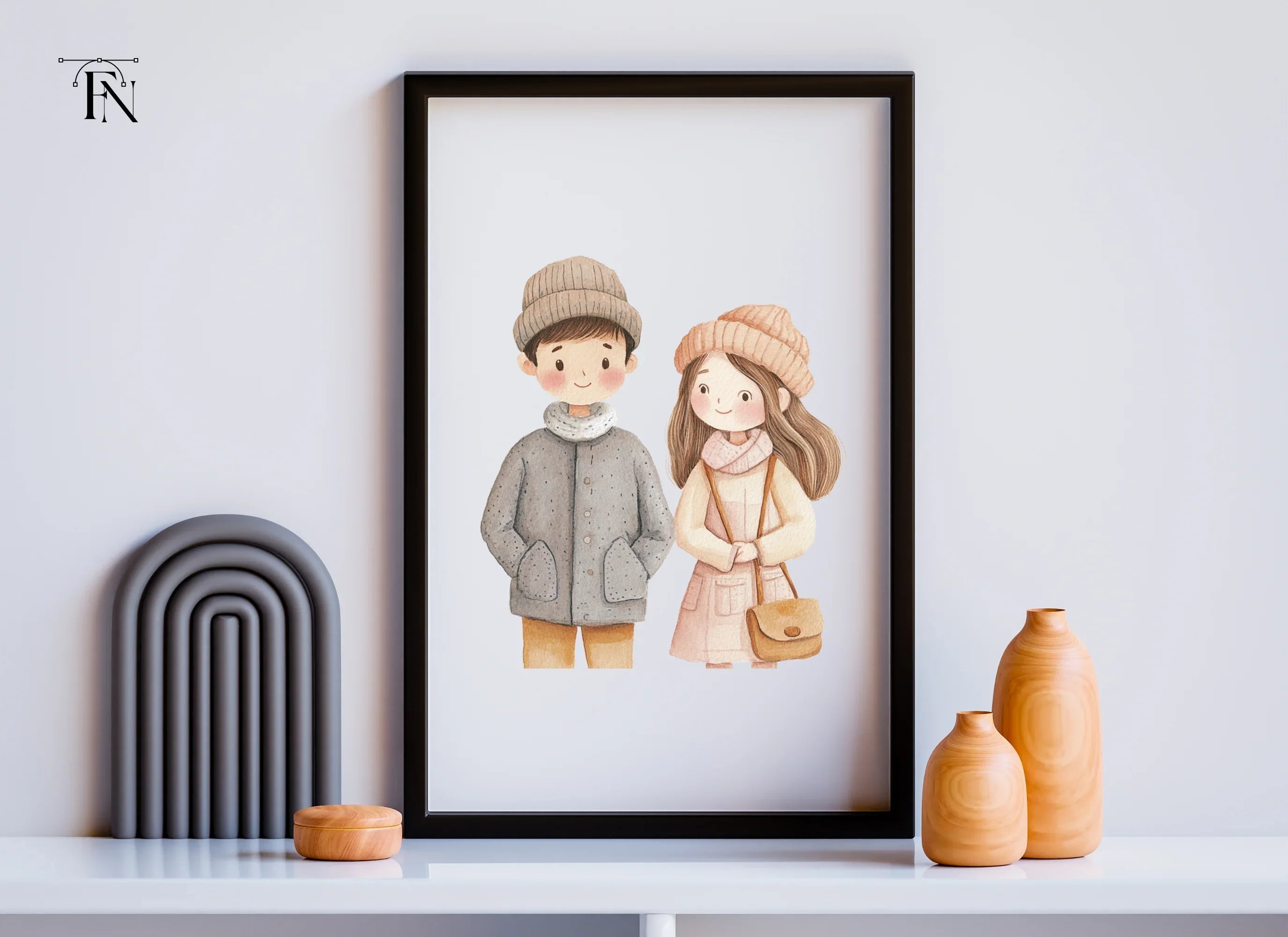 Charming Winter Couple Clipart Bundle