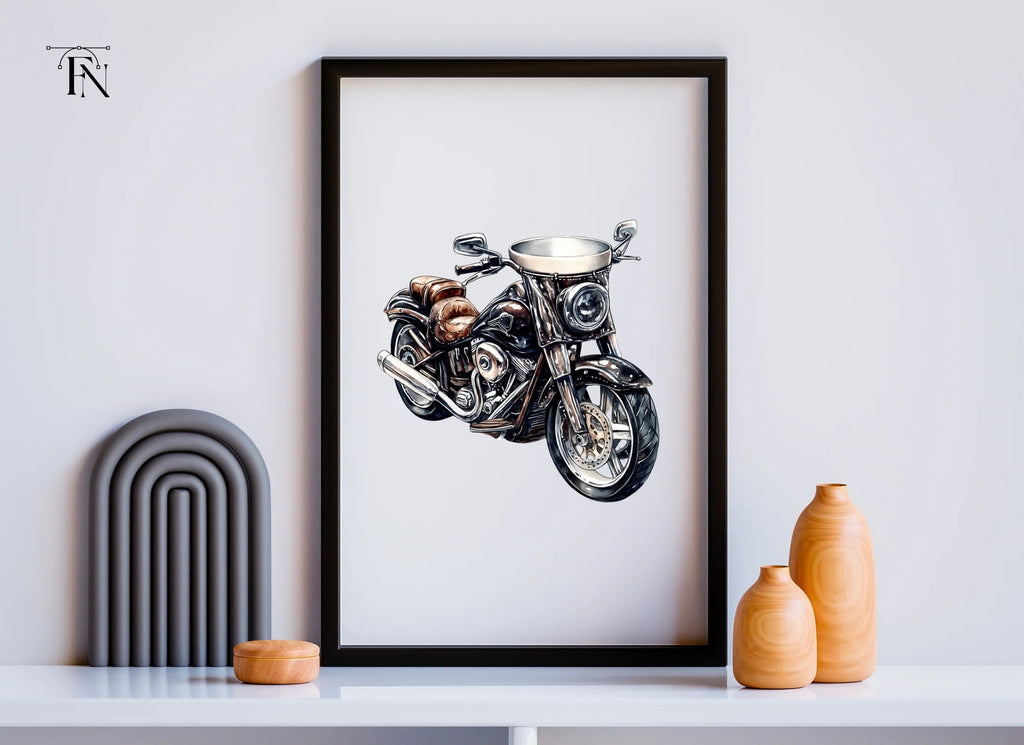 Vintage Motorcycle Clipart Bundle