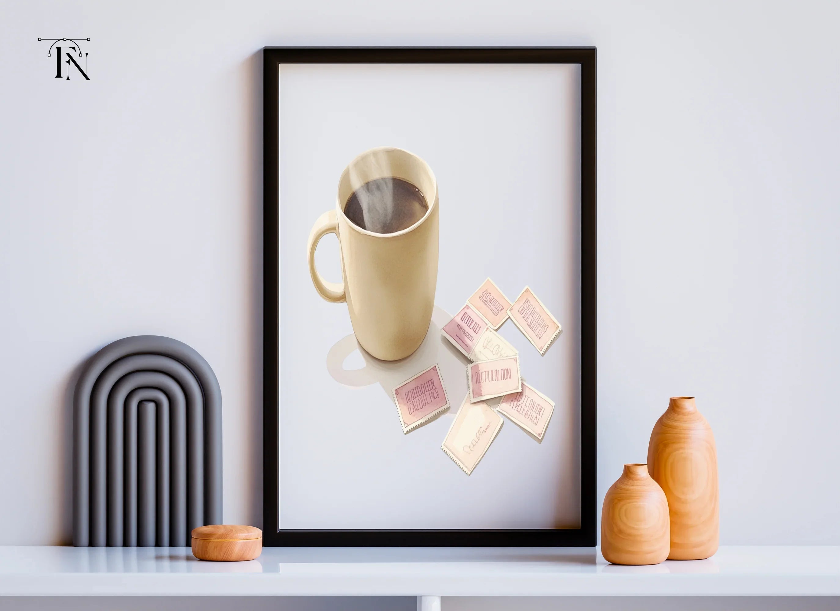 Coffee Mugs Love Notes Clipart Bundle
