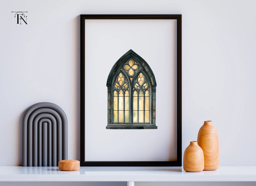 Gothic Stained Glass Window Clipart Bundle