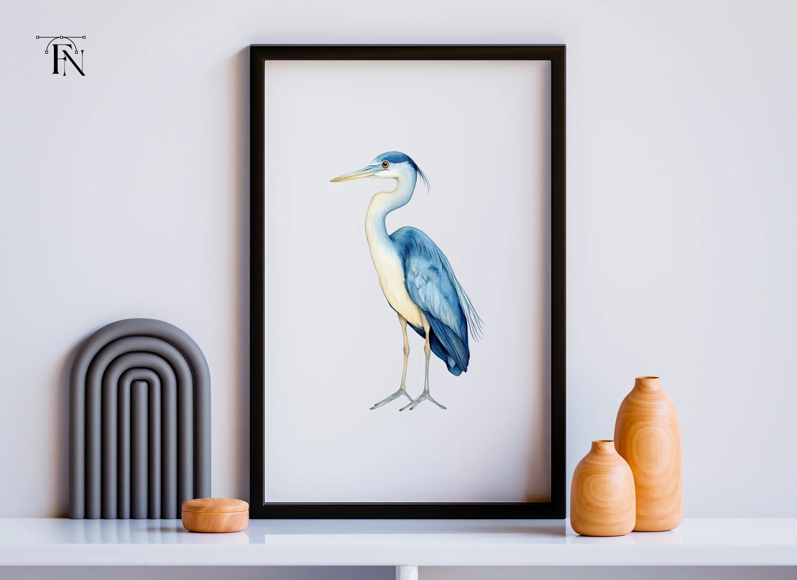 Elegant Blue Heron Clipart Bundle