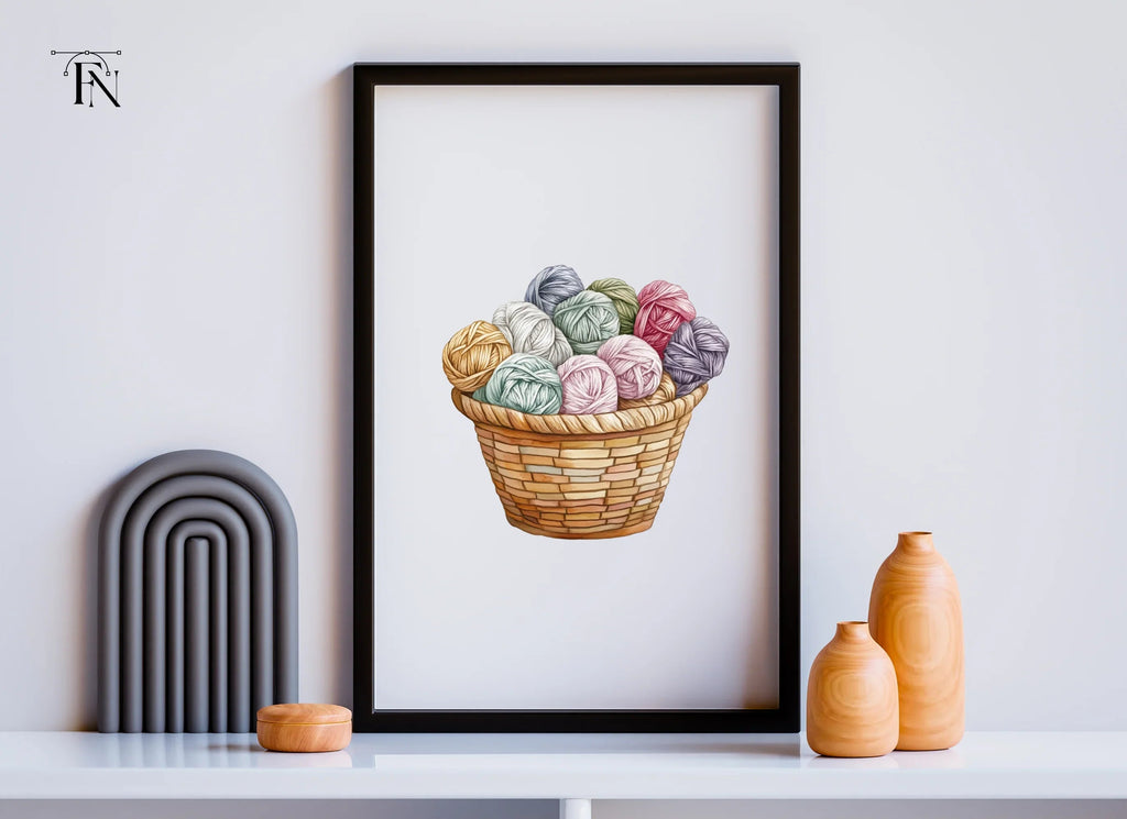 Cozy Yarn Basket Clipart Bundle