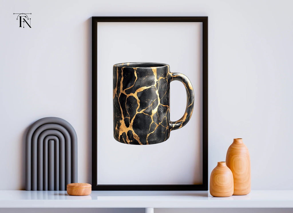 Kintsugi Black and Gold Clipart Bundle