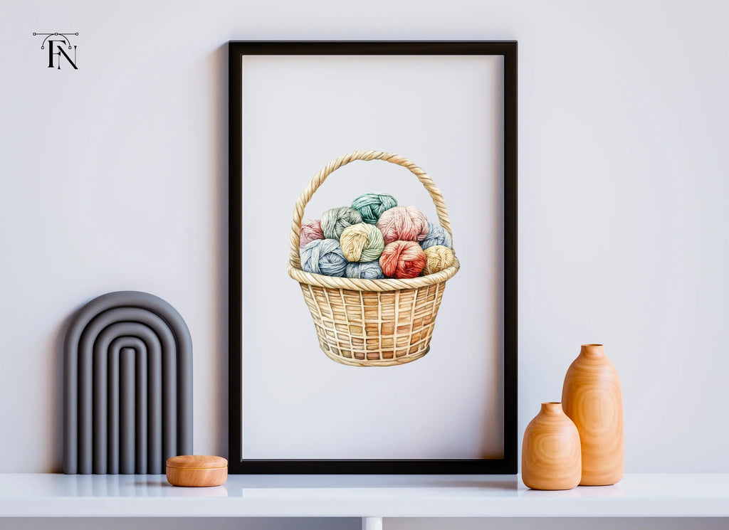 Cozy Yarn Basket Clipart Bundle