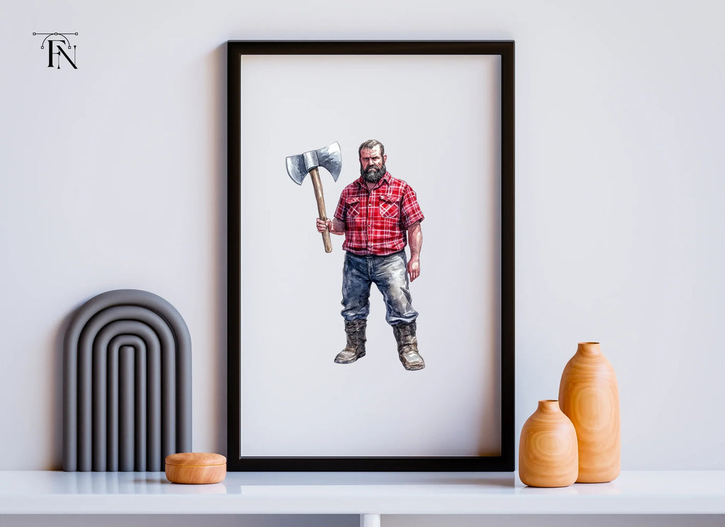 Lumberjack With Axe Clipart Bundle