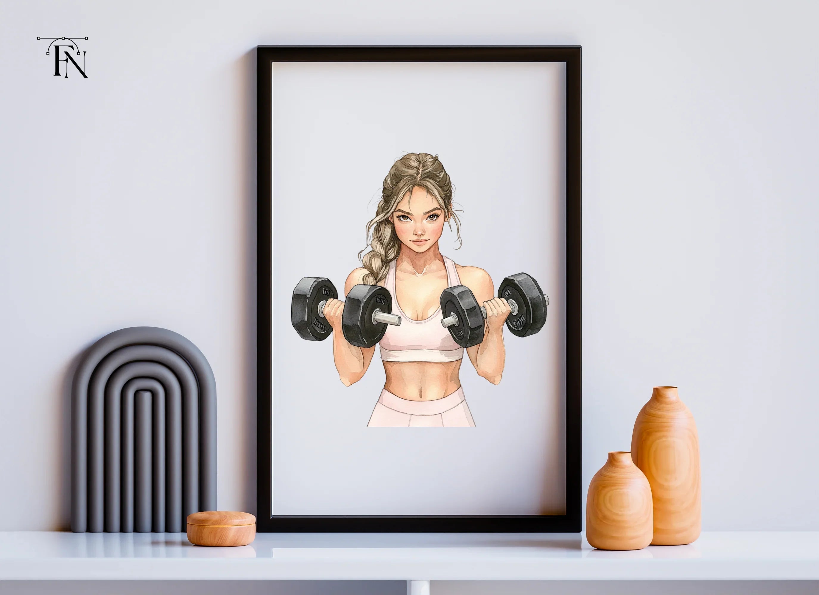 Pretty Girl Fitness Clipart Bundle