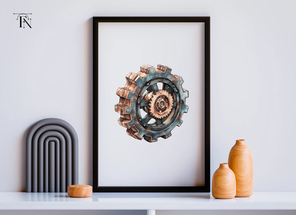 Rustic Steampunk Gear Clipart Bundle