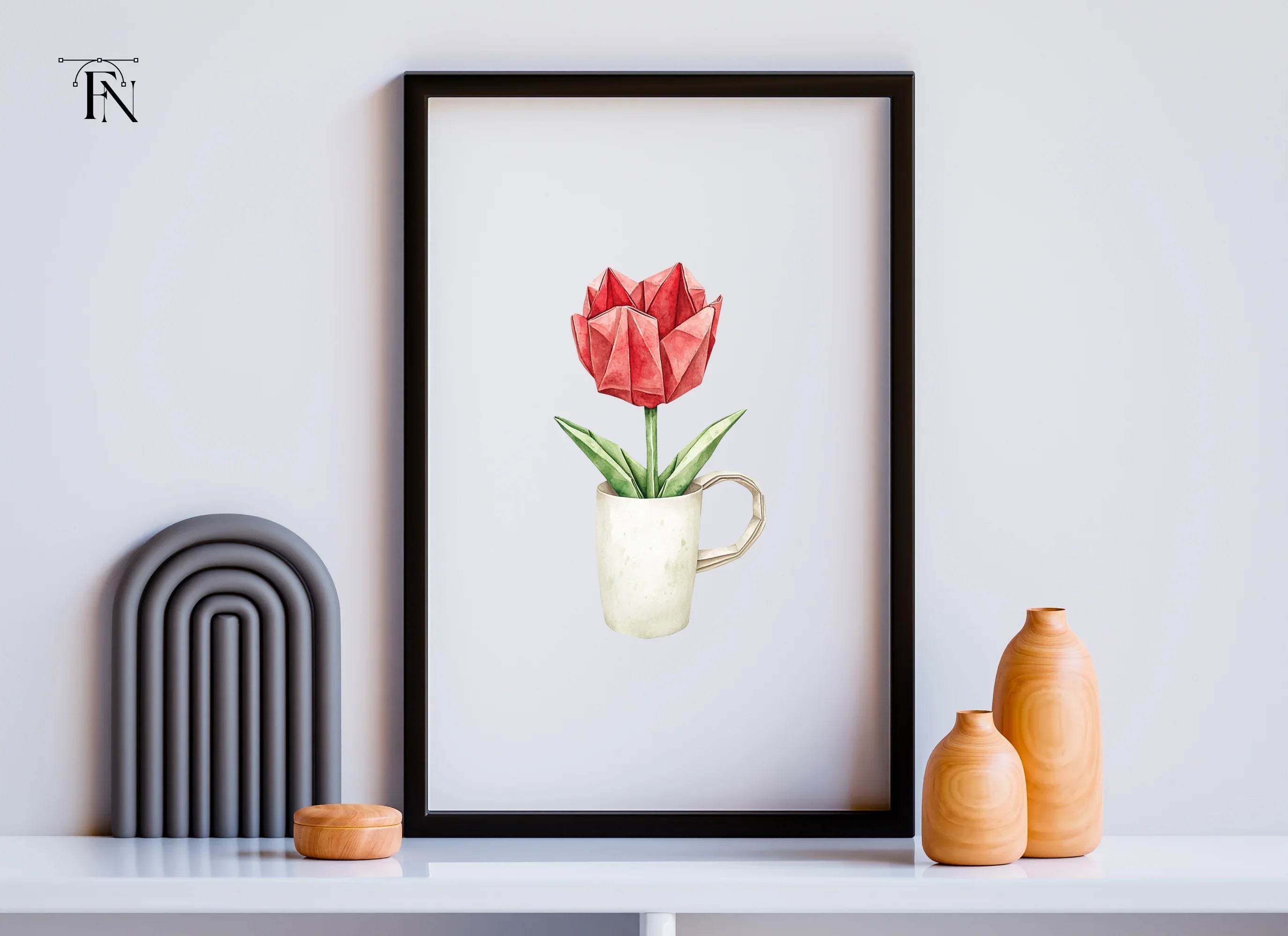 Origami Tulip Clipart Bundle