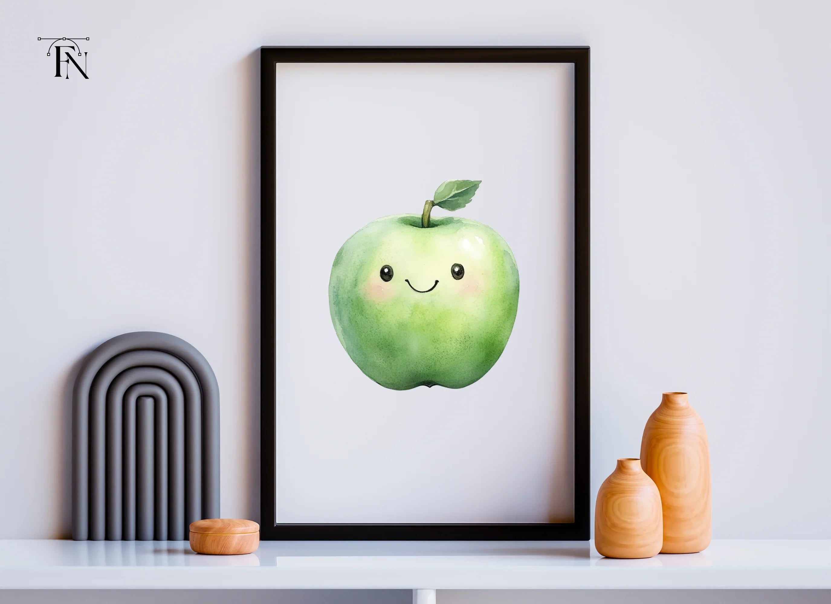 Cute Green Apple Clipart Bundle