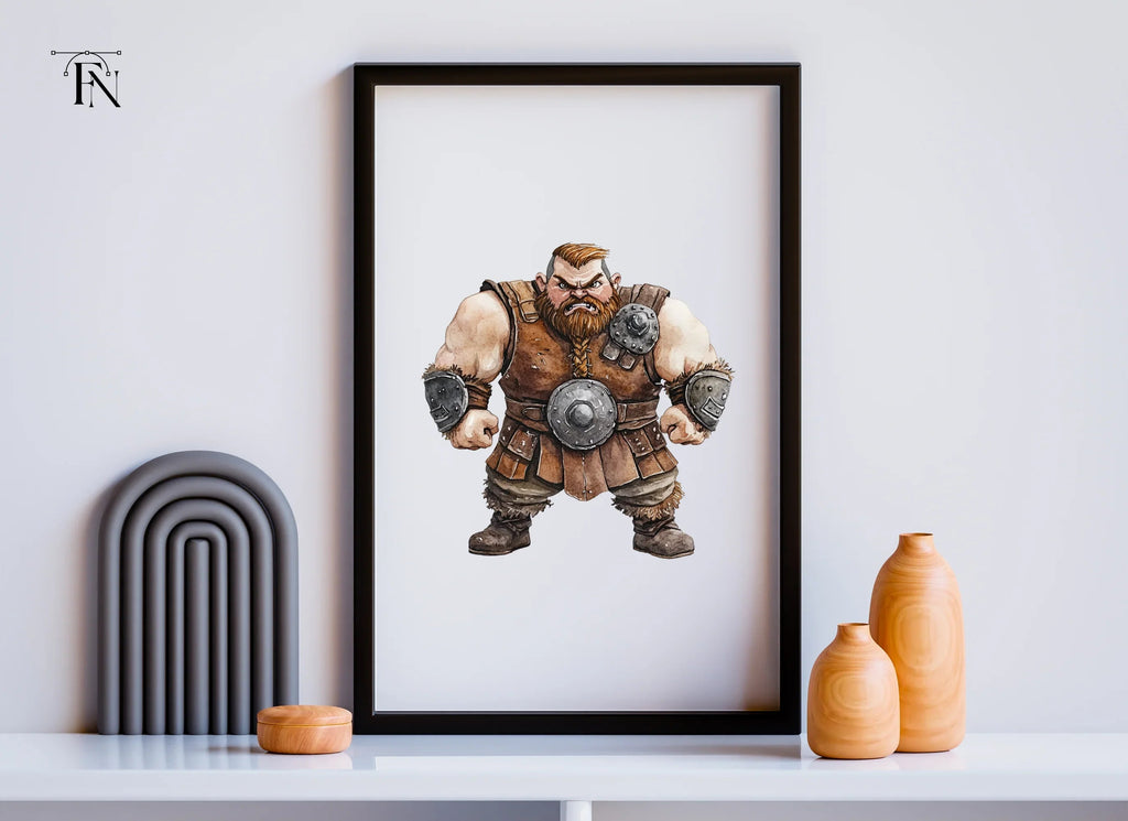 Dwarf Warrior Fantasy Characters Clipart Bundle