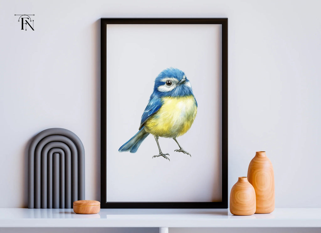 Cute Blue Tit Birds Clipart Bundle