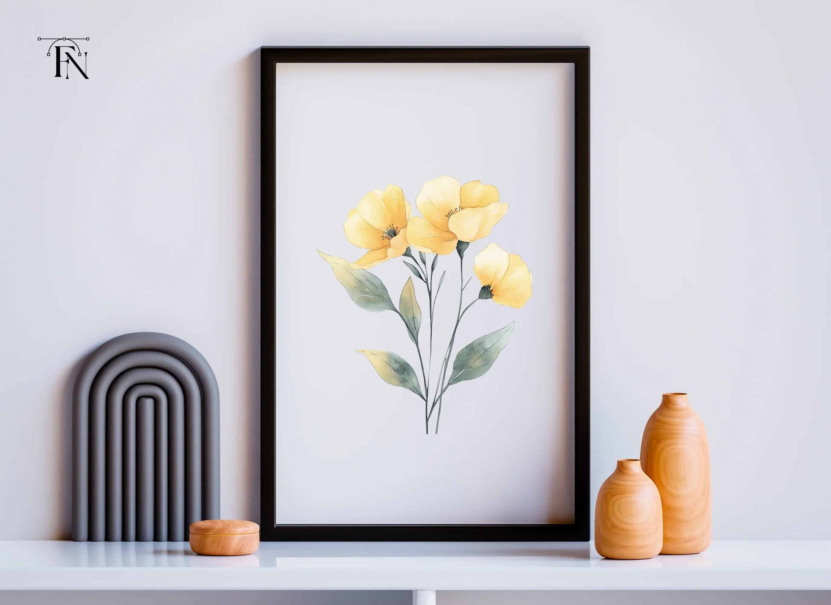 Elegant Yellow Poppies Clipart Bundle