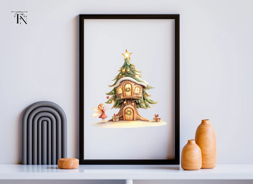 Christmas Fairy Treehouse Clipart Bundle