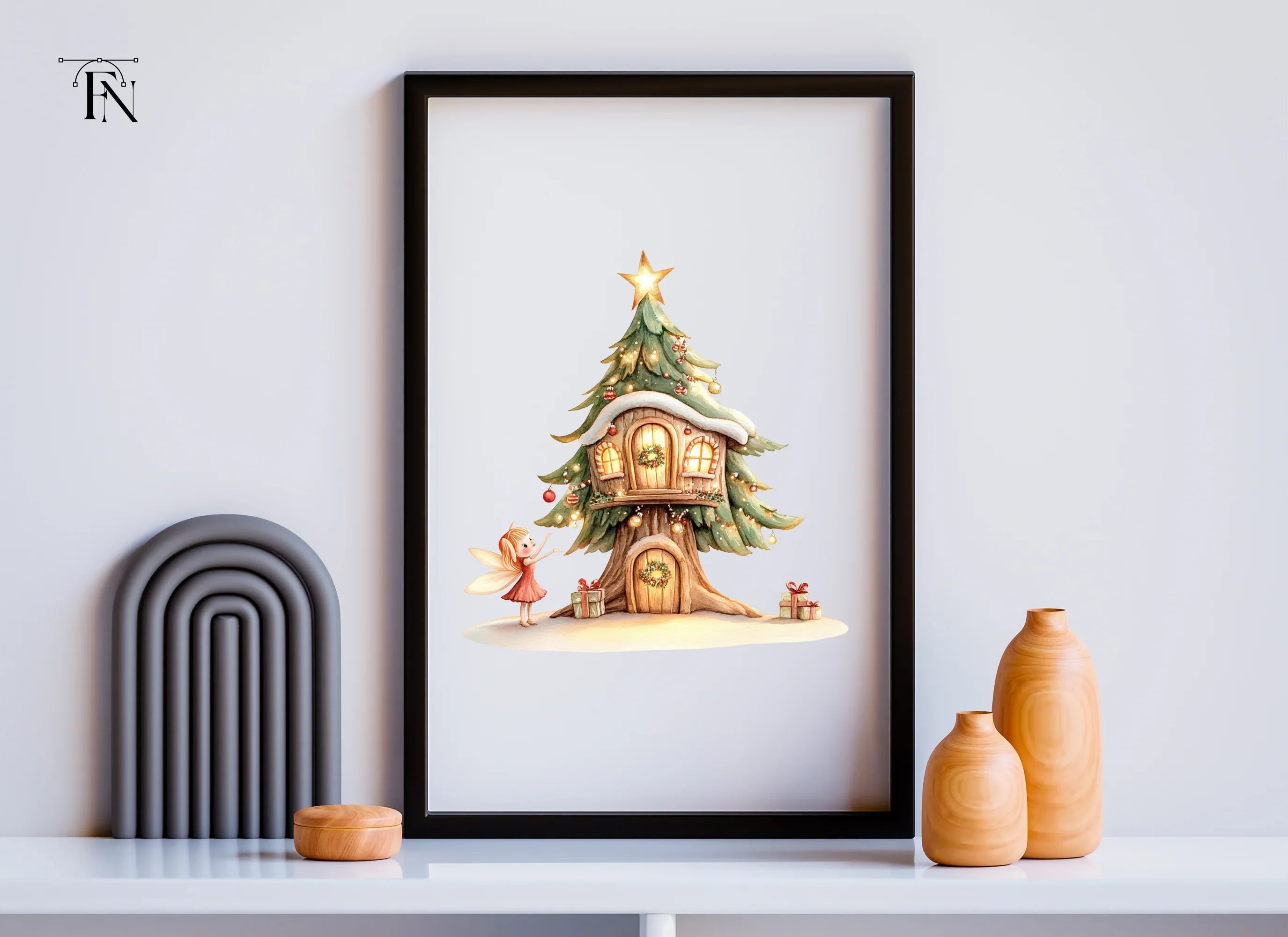 Christmas Fairy Treehouse Clipart Bundle