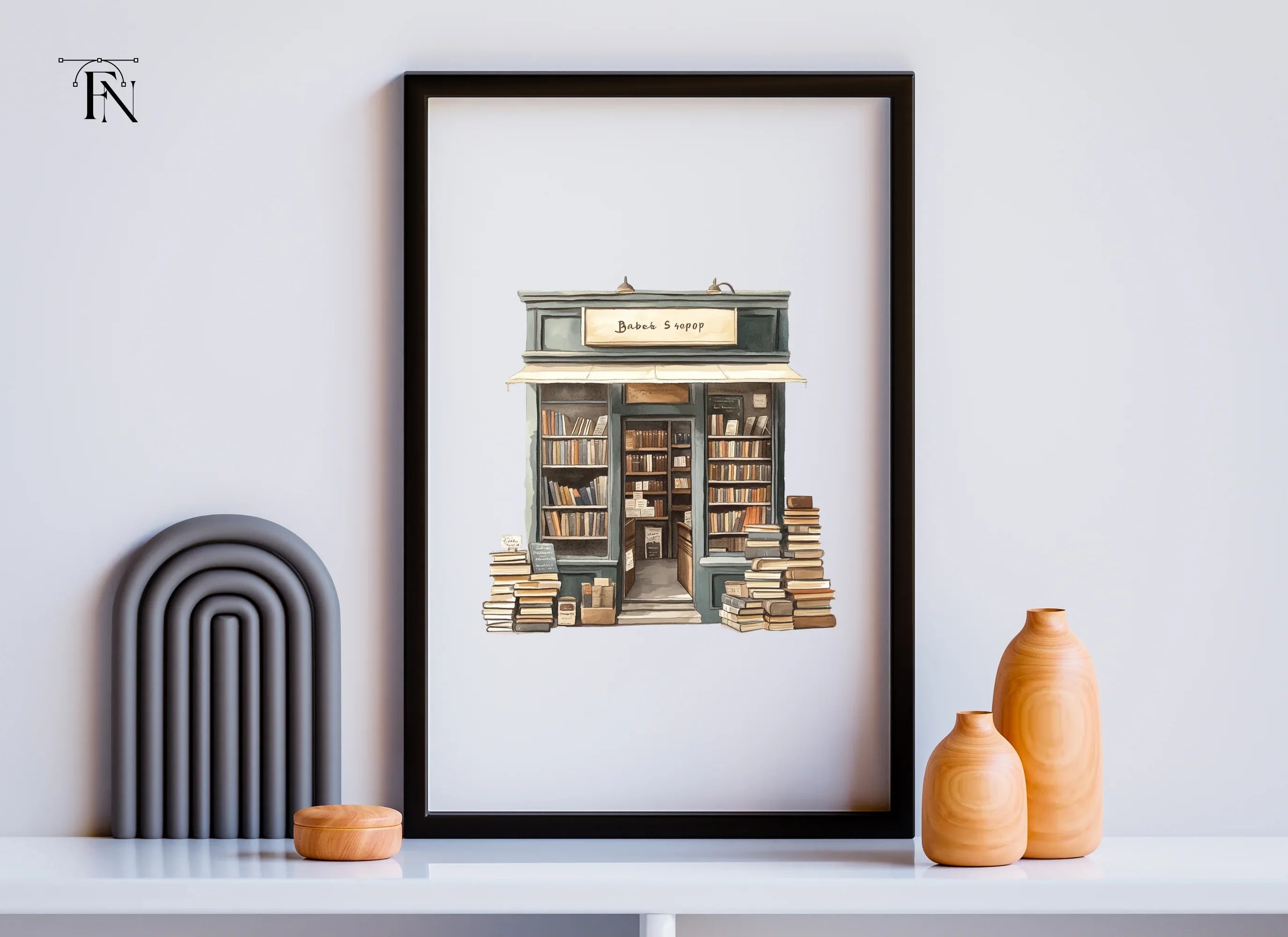 Vintage Bookstore Clipart Bundle