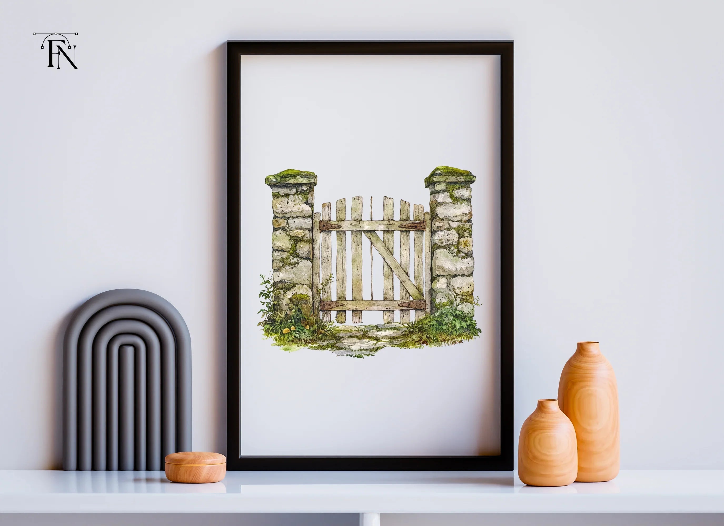 Rustic Stone Gate Clipart Bundle