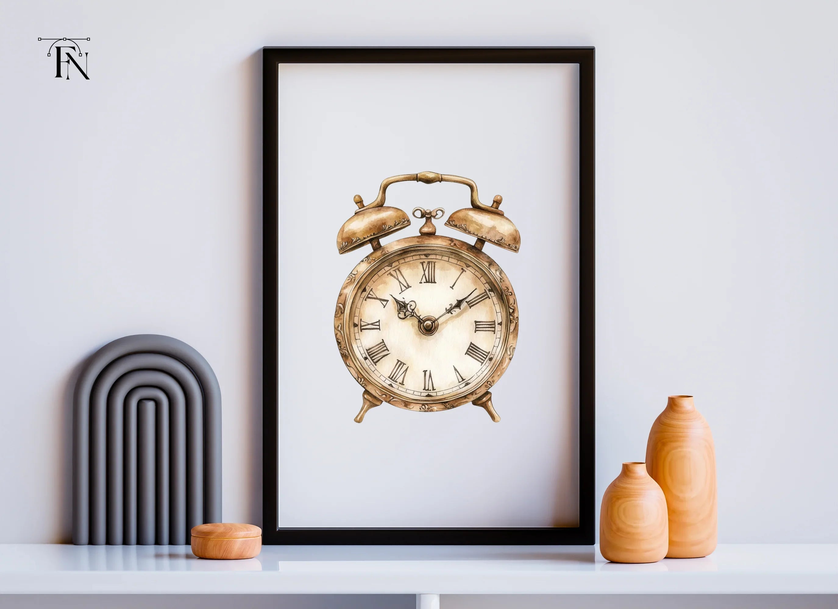 Vintage Alarm Clocks Clipart Bundle