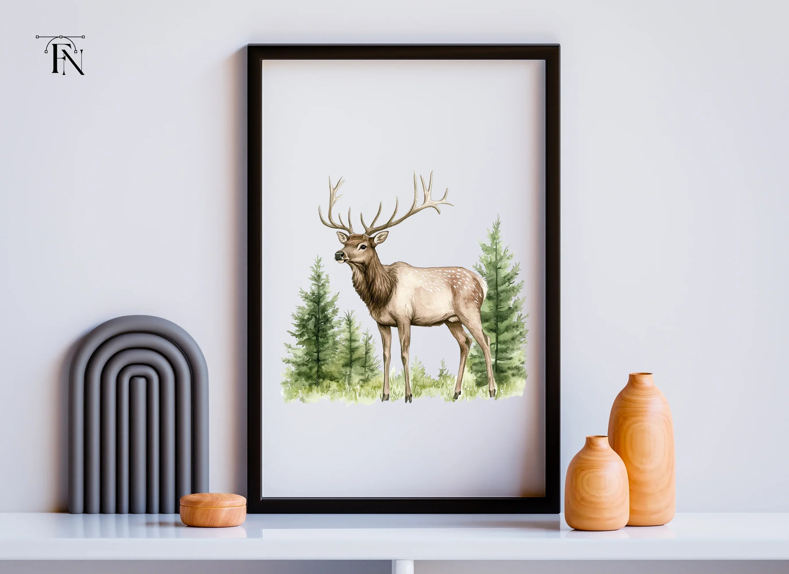 Majestic Elk in Forest Clipart Bundle