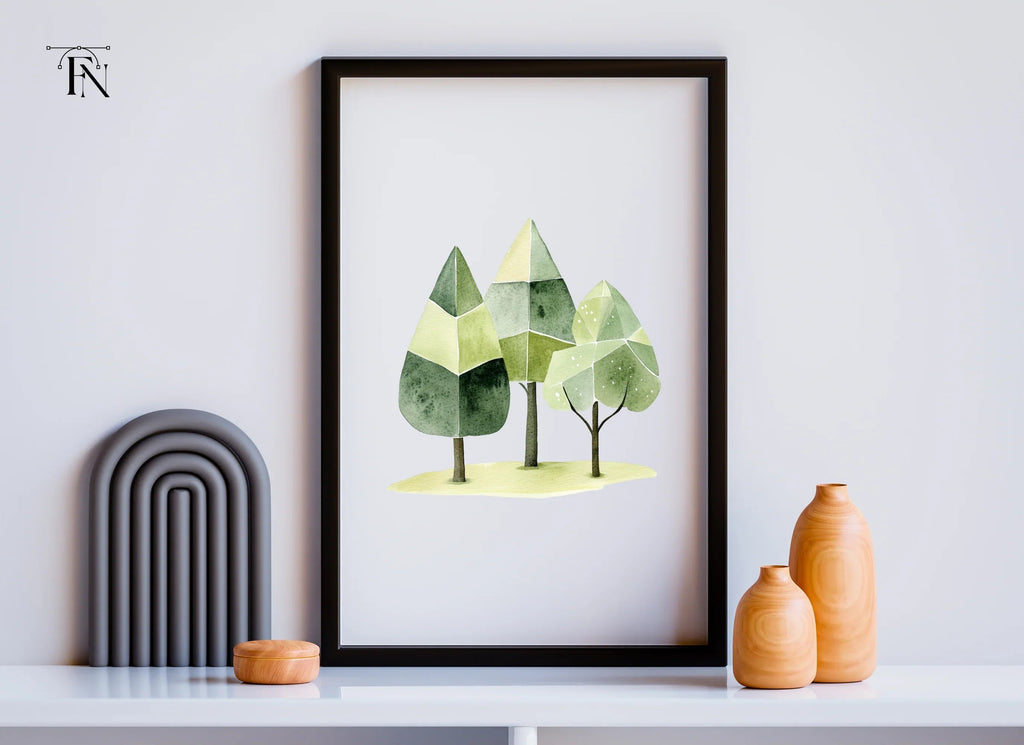 Abstract Forest Trees Clipart Bundle