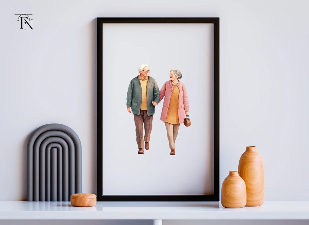 Elderly Couple Clipart Bundle