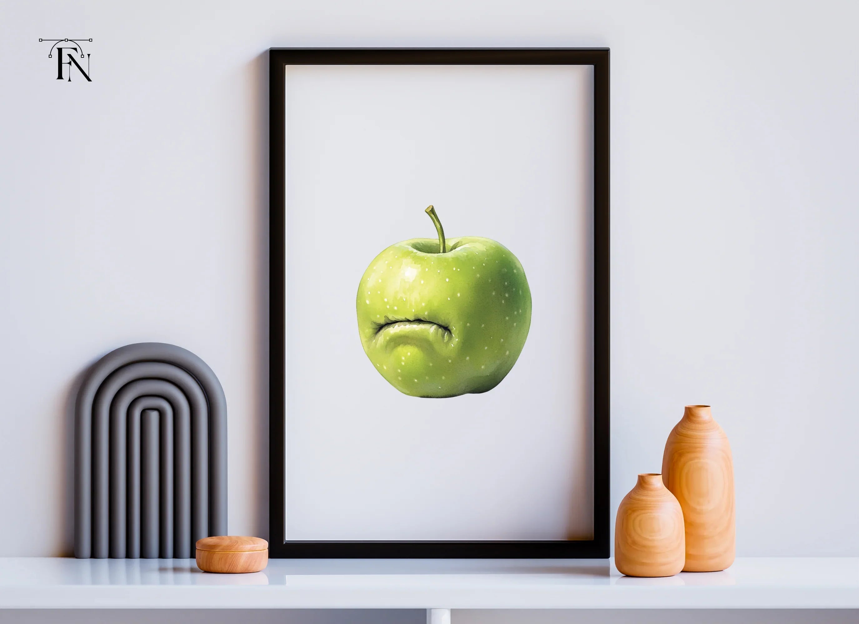 Sad Green Apple Clipart Bundle