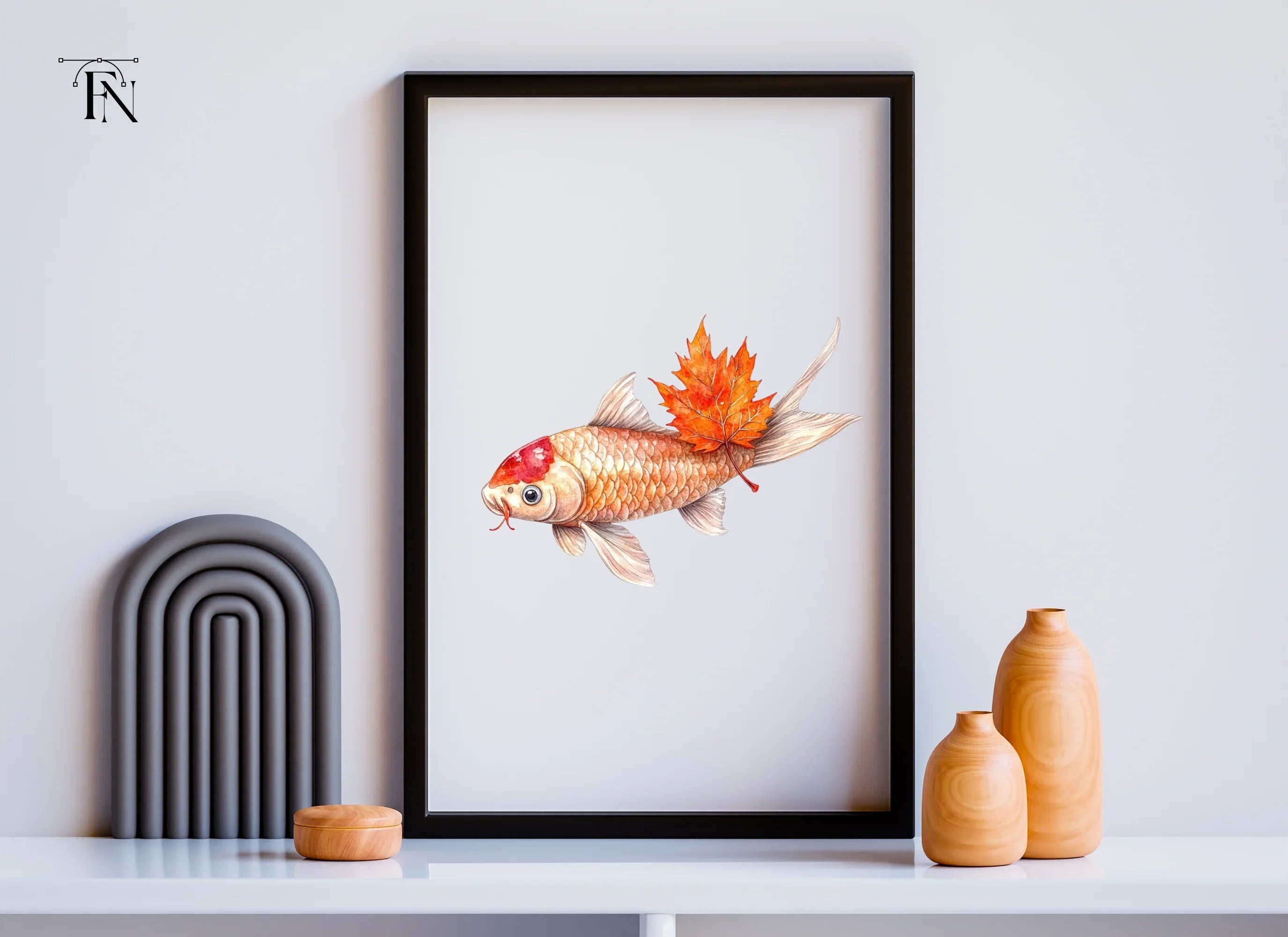 Autumn Koi Fish Clipart Bundle