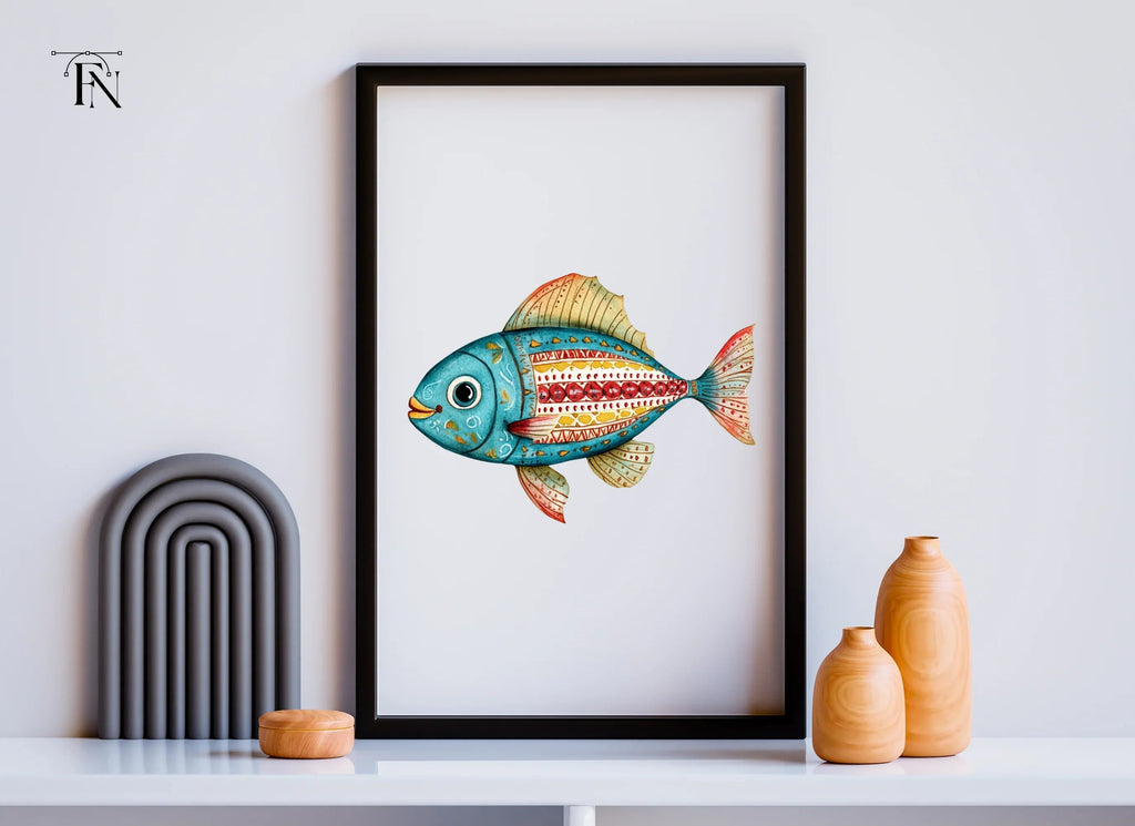 Vibrant Folk Fish Clipart Bundle