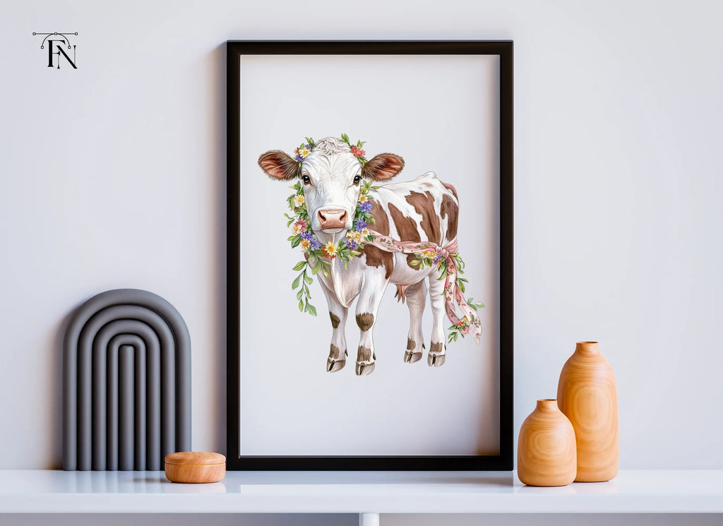 Cute Floral Calf Clipart Bundle