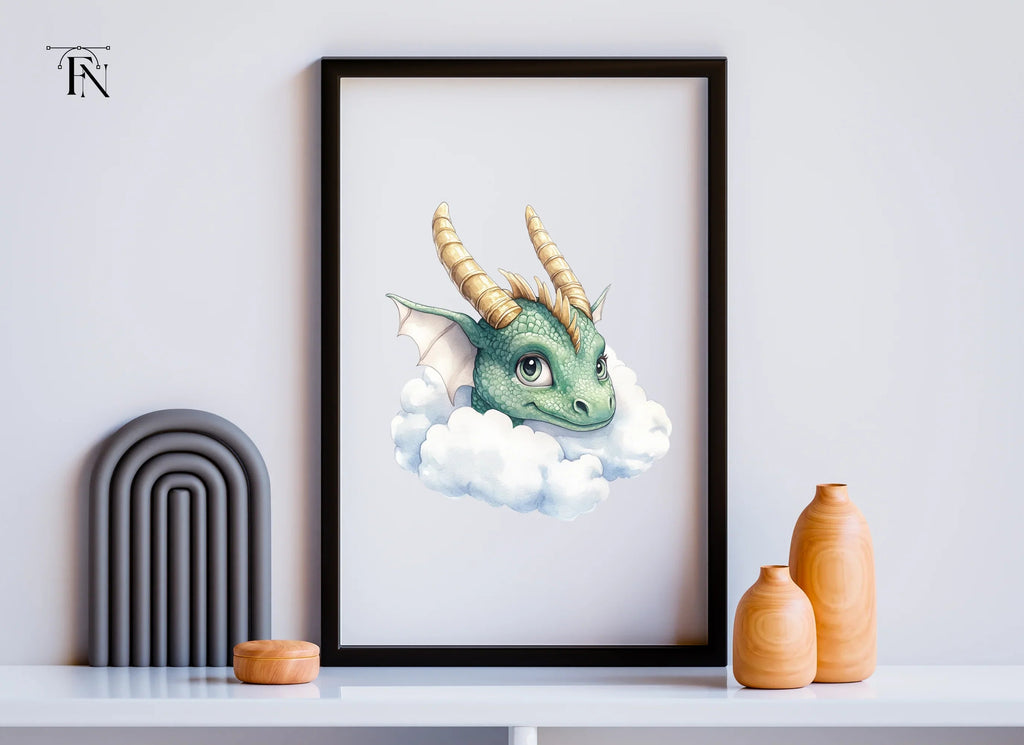 Cute Cloud Dragon Heads Clipart Bundle