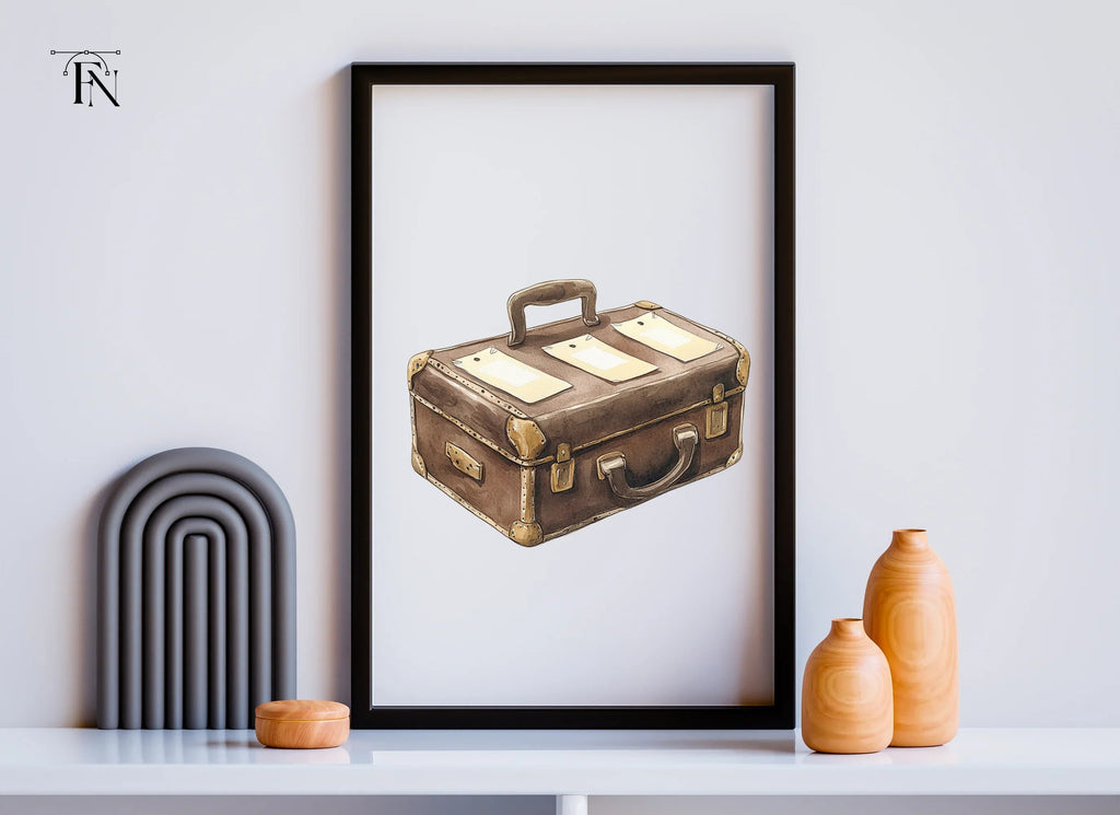 Vintage Travel Suitcases Clipart Bundle