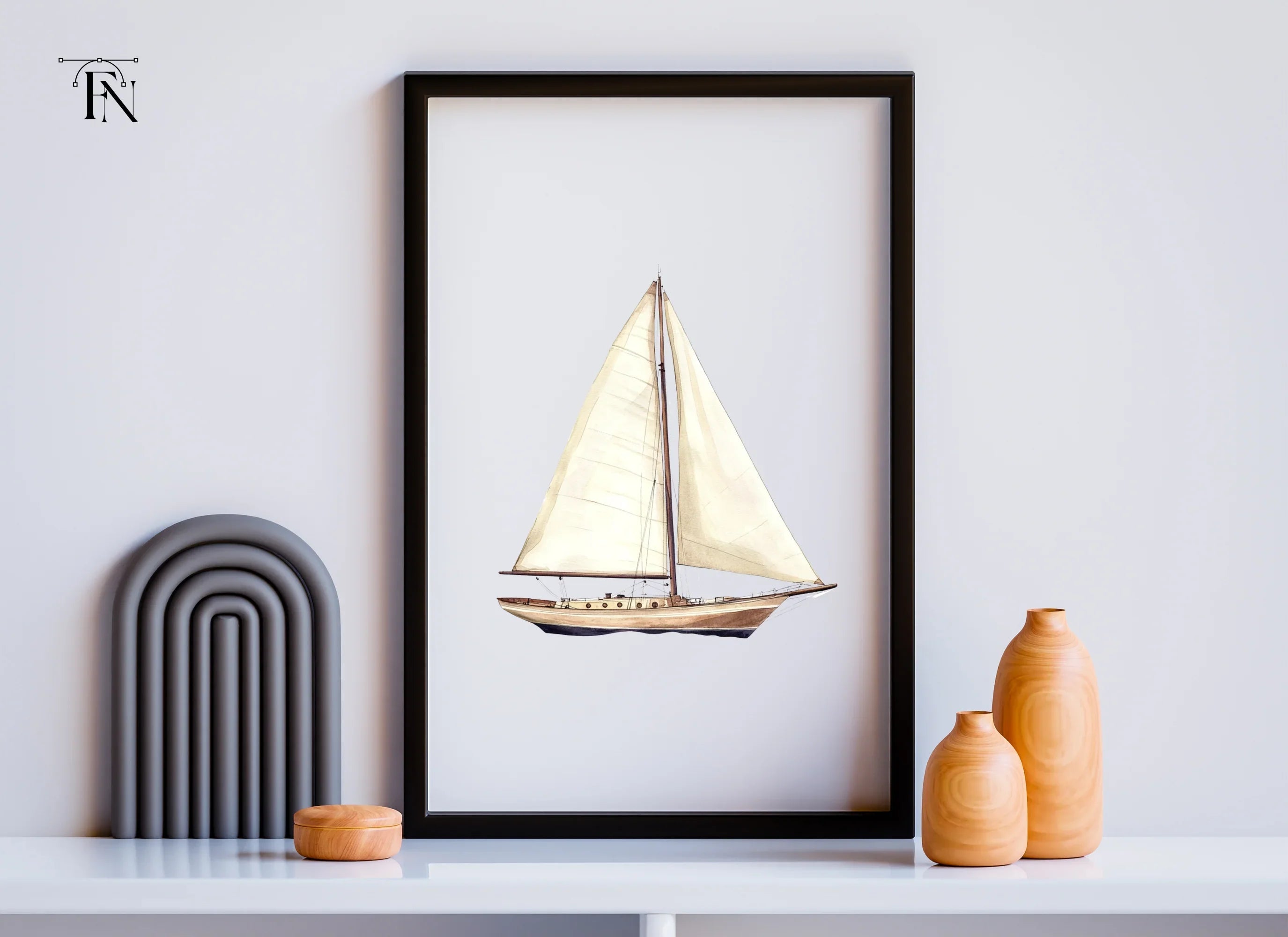 Vintage Sailboat Clipart Bundle