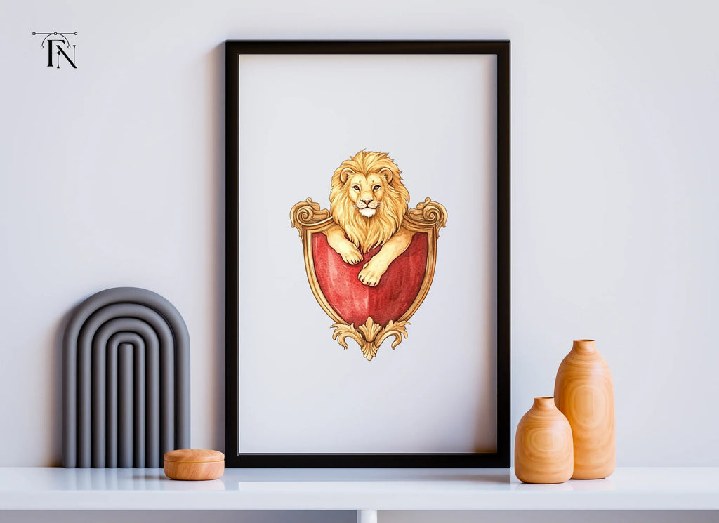 Lion Crest Shield Clipart Bundle
